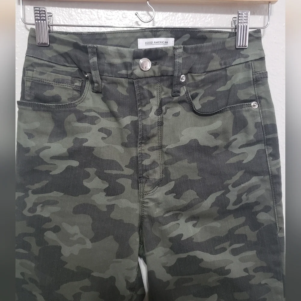 GOOD American Good Waist Camo Skinny Jeans High Rise Size, 6/28